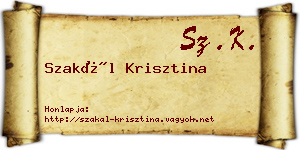 Szakál Krisztina névjegykártya