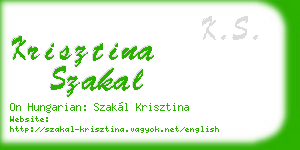 krisztina szakal business card